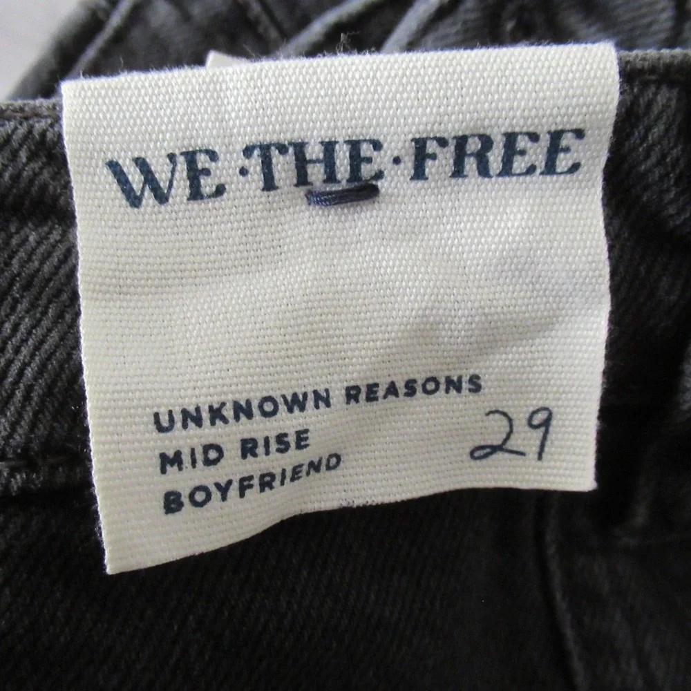 NEW We The Free People Jeans 29 Mid Rise Boyfriend‎ Baggy Moto Unknown Reasons